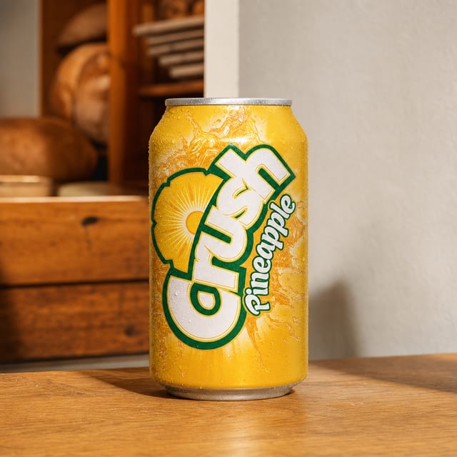 Crush Pineapple Soda - 12oz Can.