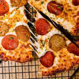 Turkey Pepperoni & Chicken Sausage Pizza